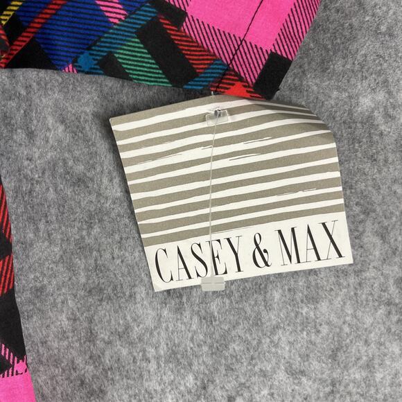 Vintage Casey & Max Top Womens Small Plaid Button Up Short Sleeve Retro 80s NEW - Picture 4 of 13